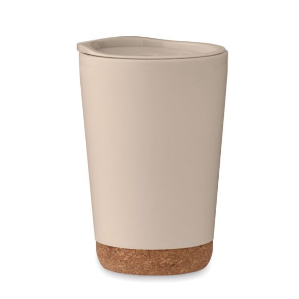 Pahar tumbler cu perete dublu 3, Polypropylene PP, bej