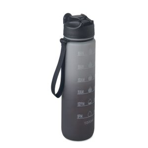 Sticla de apa sport RPET 1L, RPET, negru