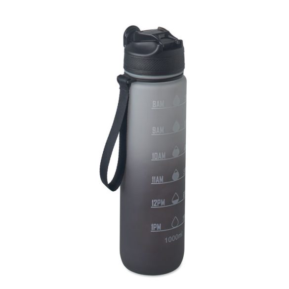 Sticla de apa sport RPET 1L, RPET, negru