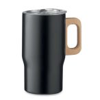 Pahar cu perete dublu 350ml, Stainless steel, negru
