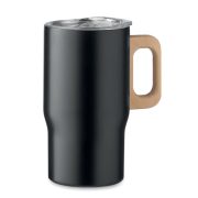Pahar cu perete dublu 350ml, Stainless steel, negru