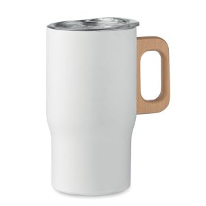Pahar cu perete dublu 350ml, Stainless steel, alb