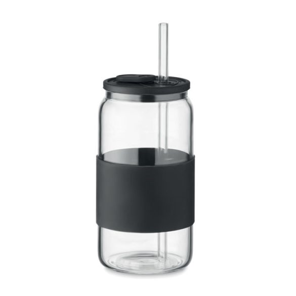 Pahar borosilicat 550ml, Glass, negru