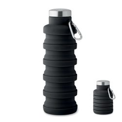 Sticla pliabila 500ml, Silicone, negru