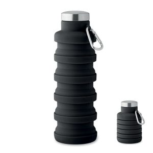 Sticla pliabila 500ml, Silicone, negru