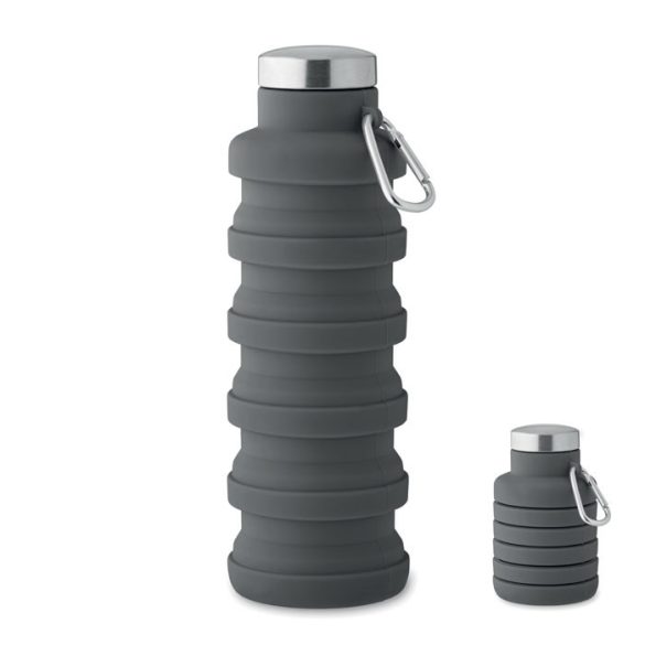 Sticla pliabila 500ml, Silicone, gri piatra
