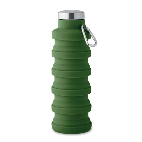 Sticla pliabila 500ml, Silicone, verde inchis