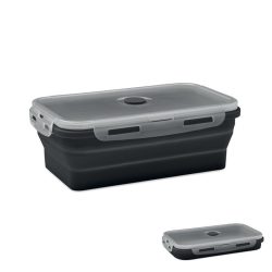 Cutie de pranz din silicon plia, Silicone, negru