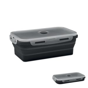 Cutie de pranz din silicon plia, Silicone, negru