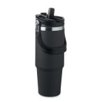 Pahar cu perete dublu 850 ml, Stainless steel, negru