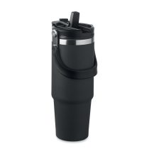 Pahar cu perete dublu 850 ml, Stainless steel, negru