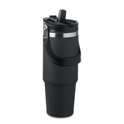 Pahar cu perete dublu 850 ml, Stainless steel, negru