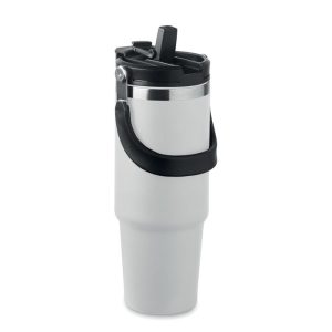 Pahar cu perete dublu 850 ml, Stainless steel, alb