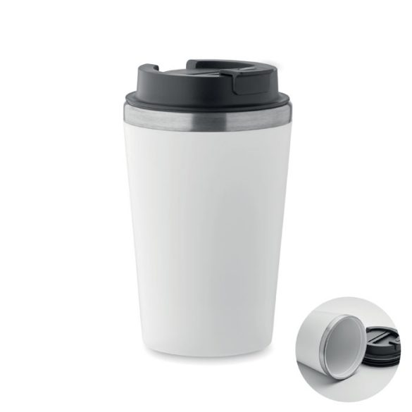 Pahar cu interior ceramic 350 m, Polypropylene PP, alb