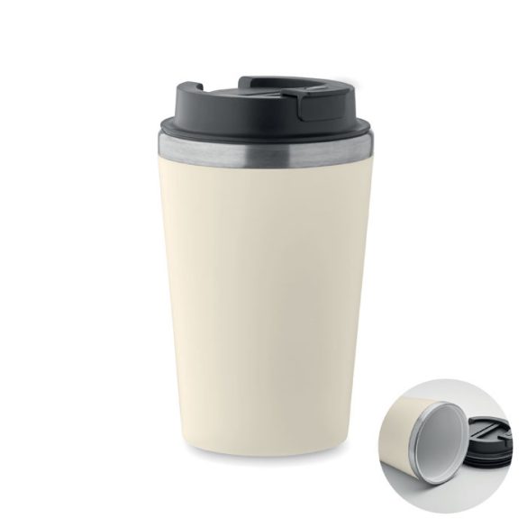 Pahar cu interior ceramic 350 m, Polypropylene PP, bej