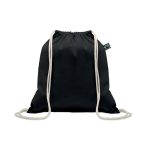 Rucsac cu snur Fairtrade 180gr, Cotton, negru