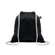 Rucsac cu snur Fairtrade 180gr, Cotton, negru