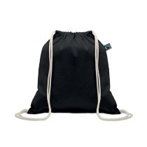 Rucsac cu snur Fairtrade 180gr, Cotton, negru