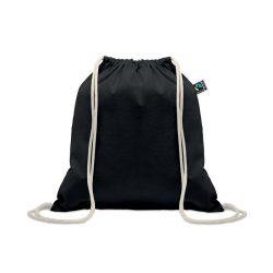 Rucsac cu snur Fairtrade 180gr, Cotton, negru