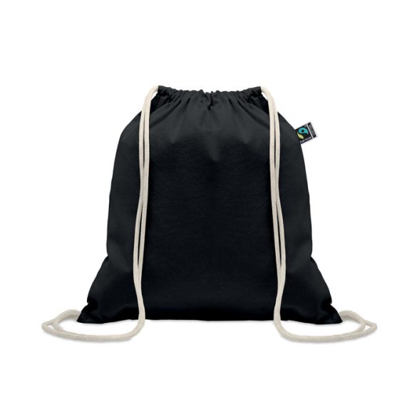 Rucsac cu snur Fairtrade 180gr, Cotton, negru
