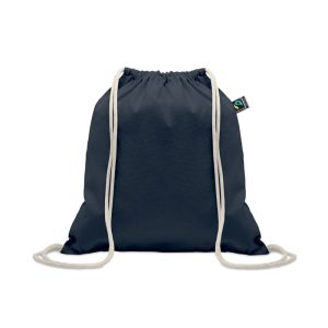Rucsac cu snur Fairtrade 180gr, Cotton, albastru
