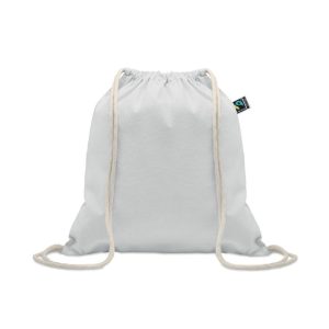 Rucsac cu snur Fairtrade 180gr, Cotton, alb
