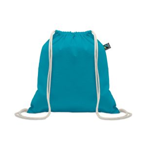 Rucsac cu snur Fairtrade 180gr, Cotton, turcoaz