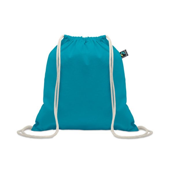 Rucsac cu snur Fairtrade 180gr, Cotton, turcoaz