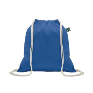 Rucsac cu snur Fairtrade 180gr, Cotton, albastru regal