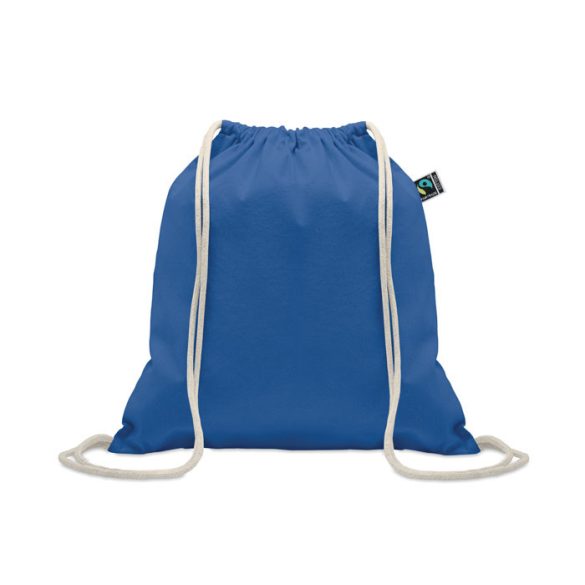 Rucsac cu snur Fairtrade 180gr, Cotton, albastru regal