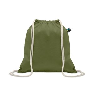 Rucsac cu snur Fairtrade 180gr, Cotton, verde inchis