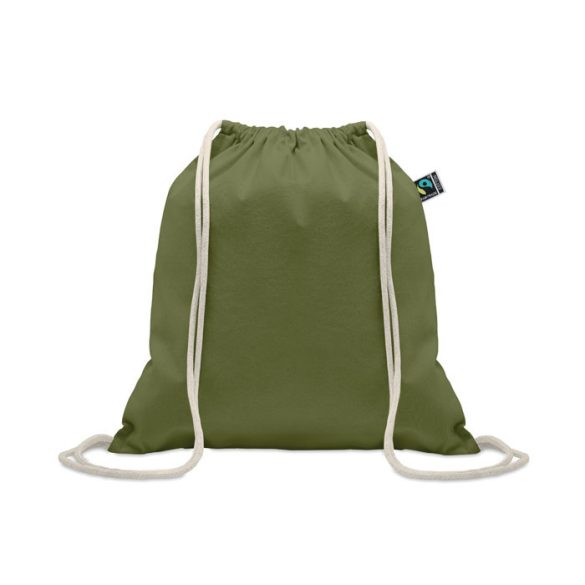 Rucsac cu snur Fairtrade 180gr, Cotton, verde inchis
