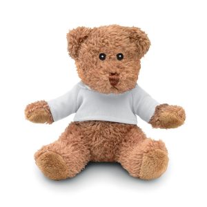 Ursulet de plus cu tricou, Plush, alb