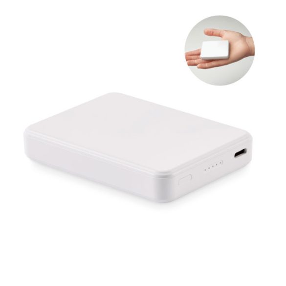 Powerbank 5000 mAh, ABS, alb