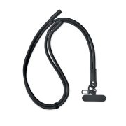 Lanyard incarcare 60W si date, RPET, negru