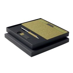 Set cadou 3 piese in cutie, Cork, verde