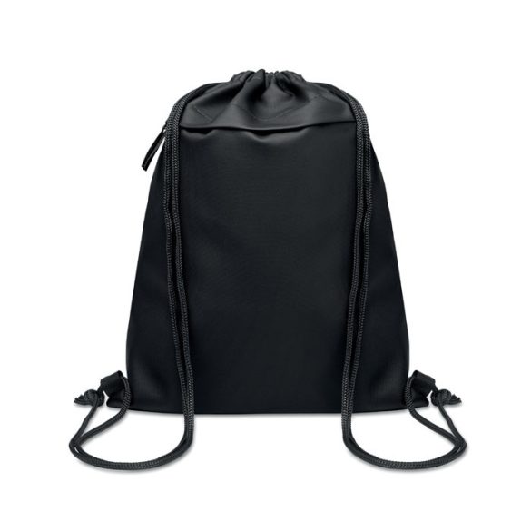 Rucsac cu snur 600D RPET, RPET, negru