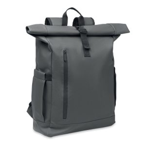 Rucsac rolltop pt laptop 600D, RPET, gri piatra