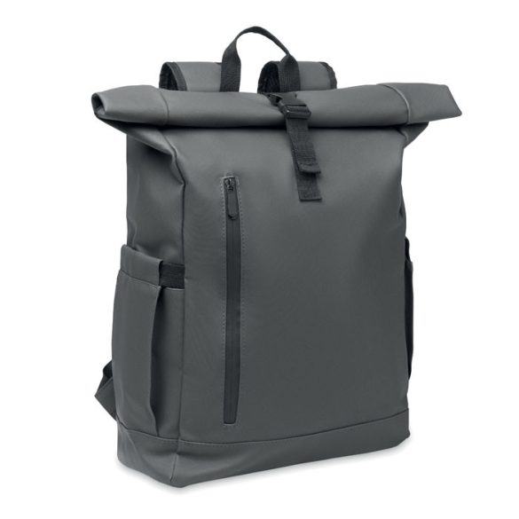 Rucsac rolltop pt laptop 600D, RPET, gri piatra
