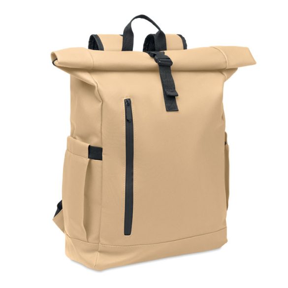 Rucsac rolltop pt laptop 600D, RPET, kaki