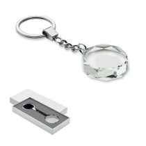 Breloc sticla trofeu rotund, Glass, transparent