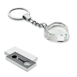 Breloc sticla trofeu inima, Glass, transparent