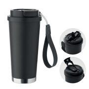 Termos perete dublu 500ml, Stainless steel, negru