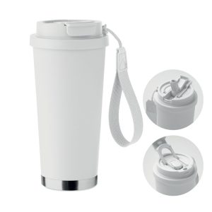 Termos perete dublu 500ml, Stainless steel, alb