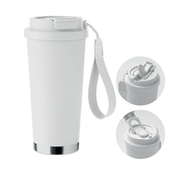 Termos perete dublu 500ml, Stainless steel, alb
