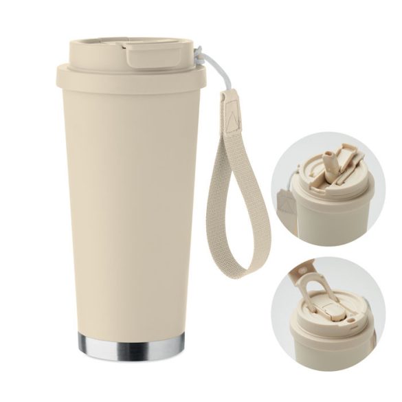 Termos perete dublu 500ml, Stainless steel, bej