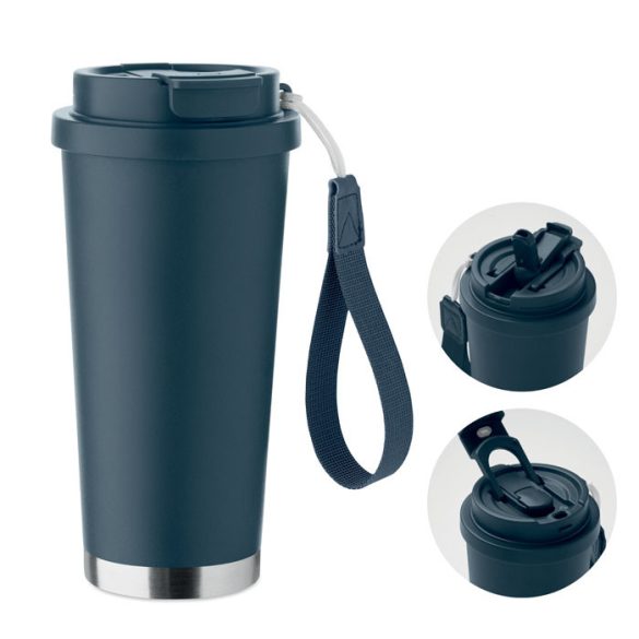 Termos perete dublu 500ml, Stainless steel, albastru marin francez
