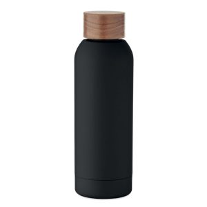 Sticla cu perete simplu 700 ml, Stainless steel, negru