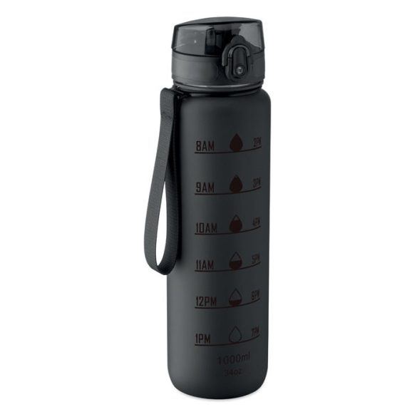 Sticla de apa sport RPET 1L, RPET, negru
