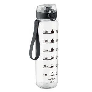 Sticla de apa sport RPET 1L, RPET, transparent